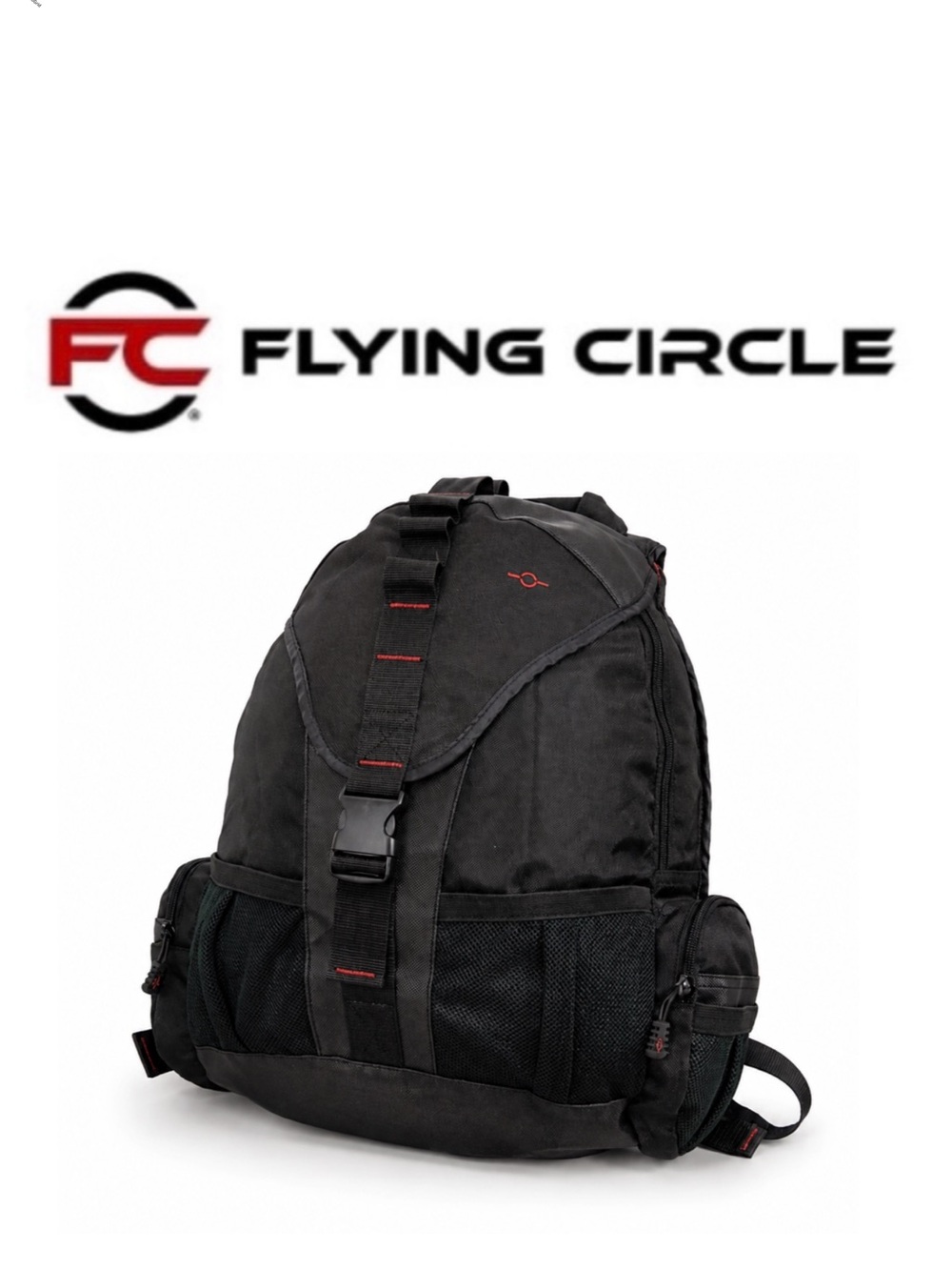 Flying Circle Black Backpack Mag Gear Book Camping Hiking Recreational Bag‎